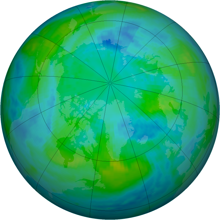 Arctic ozone map for 08 October 1986